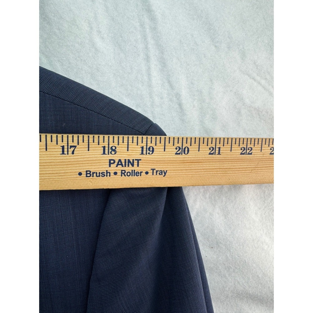 HUGO BOSS Mens Blue Wool Blend Sport Coat Blazer Jacket Size 44R Two Button - Picture 14 of 16